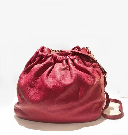 2000s miu miu STRAWBERRY PINK OVERSIZE SLOUGH LEATHER HOBO BAG - style - CHNGR
