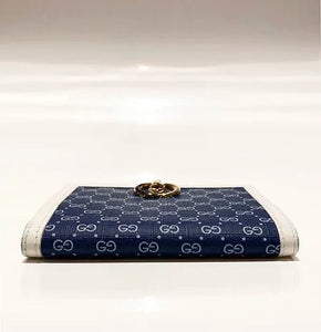 1980s Gucci Navy Blue GG interlocking monogram wallet - STYLE-CHNGR