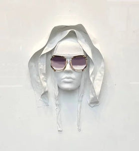 1970s TED LAPIDUS GREY WHITE GOLD OVERSIZED SUNGLASSES - STYLE - CHNGR