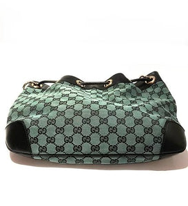 2000s GUCCI GREEN MONOGRAM BUCKET BAG - style - CHNGR