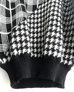 1980s CHRISTIAN DIOR HOUNDSTOOTH BAT WING JUMPER - style - CHNGR