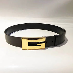 1990s GUCCI TOM FORD LOGO BUCKLE BROWN BELT - style - CHNGR