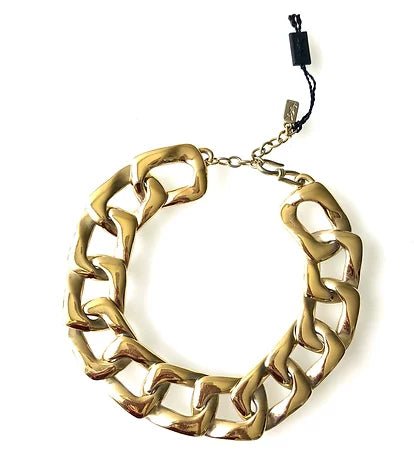 2000s YVES SAINT LAURENT GOLD TONE CHUNK CHAIN NECKLACE - style - CHNGR