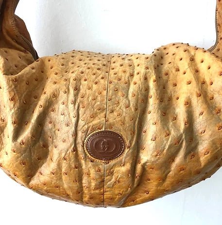 1980s GUCCI OSTRICH SADDLE BAG - style - CHNGR
