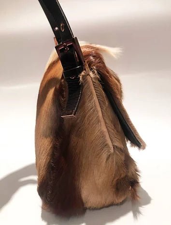 2000s FENDI BUFFALO FUR MAMA BAGUETTE SHOULDER BAG - style - CHNGR