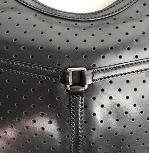 1990s GUCCI BLACK LEATHER GG HOBO BAG - STYLE-CHNGR