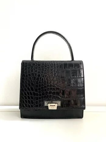 1980s GIANNI VERSACE CROCODILE PRINT LEATHER TOTE MINI BAG - STYLE - CHNGR