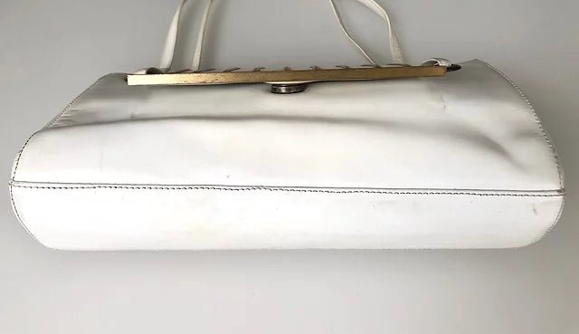 1970's BALMAIN PARIS WHITE LEATHER BAG - style - CHNGR