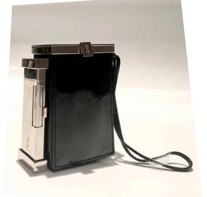 2001 TOM FORD FOR  YVES SAINT LAURENT PATENT LEATHER SMOKING BOX WITH LIGHTER - STYLE-CHNGR