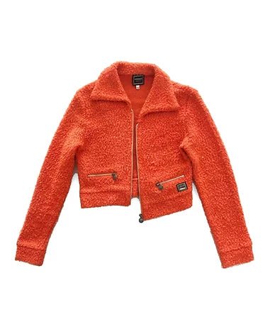 1990s VERSACE ORANGE CROPPED JACKET - style - CHNGR