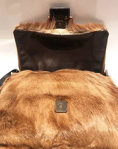 2000s FENDI BUFFALO FUR MAMA BAGUETTE SHOULDER BAG - style - CHNGR