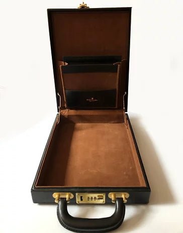 1980s GUCCI MONOGRAM LOGO VERTICAL BRIEFCASE - style - CHNGR