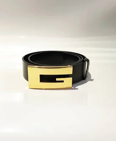 1990s GUCCI TOM FORD LOGO BUCKLE BROWN BELT - STYLE-CHNGR