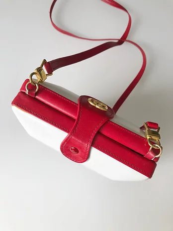 1980's GUCCI LEATHER BOX CLUTCH BAG - style - CHNGR