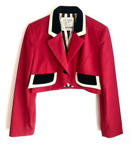 1990s MOSCHINO RED MILITARY BLAZER - style - CHNGR