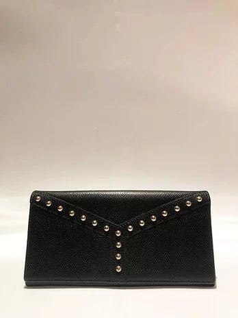 1990s YVES SAINT LAURENT STUD NAVY BLUE WALLET - STYLE-CHNGR