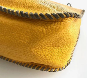 PRADA YELLOW LEATHER HOBO BAG - style - CHNGR