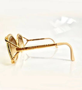 1980s CHRISTIAN DIOR GOLD SEE-THROUGH FRAME SUNGLASSES - STYLE-CHNGR