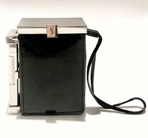 2001 TOM FORD FOR YVES SAINT LAURENT PATENT LEATHER SMOKING BOX WITH LIGHTER - style - CHNGR