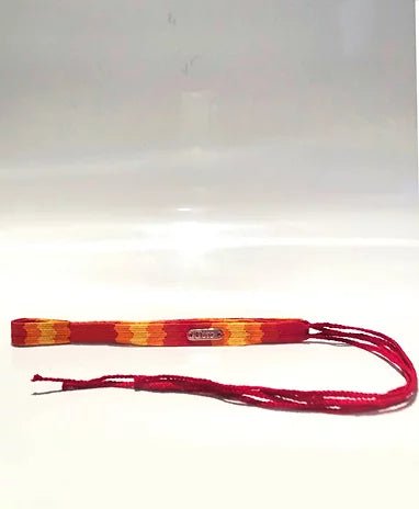 2000s CHRISTIAN DIOR ORANGE RED YELLOW ETHNIC BOOTLACE TIE CLOTH BELT - style - CHNGR