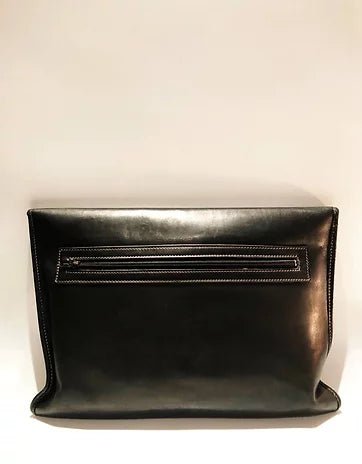 1980s GUCCI FLAP OVER LOGO PORTFOLIO LEATHER BRIEFCASE - style - CHNGR
