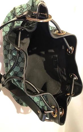 2000s GUCCI GREEN MONOGRAM BUCKET BAG - STYLE - CHNGR