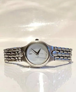 2000s YVES SAINT LAURENT STEEL METAL BRUSH WATCH - STYLE-CHNGR