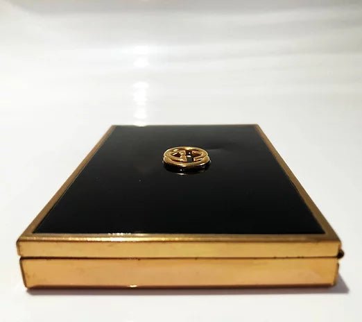 1980s GUCCI METAL LACQUERED SMOKING GOLD TONE BOX - style - CHNGR