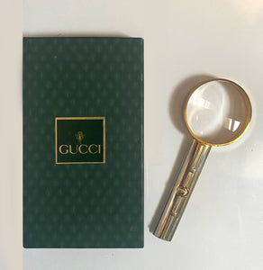 1980s Gucci Silver and Gold Tone Magnifying Glass - style - CHNGR