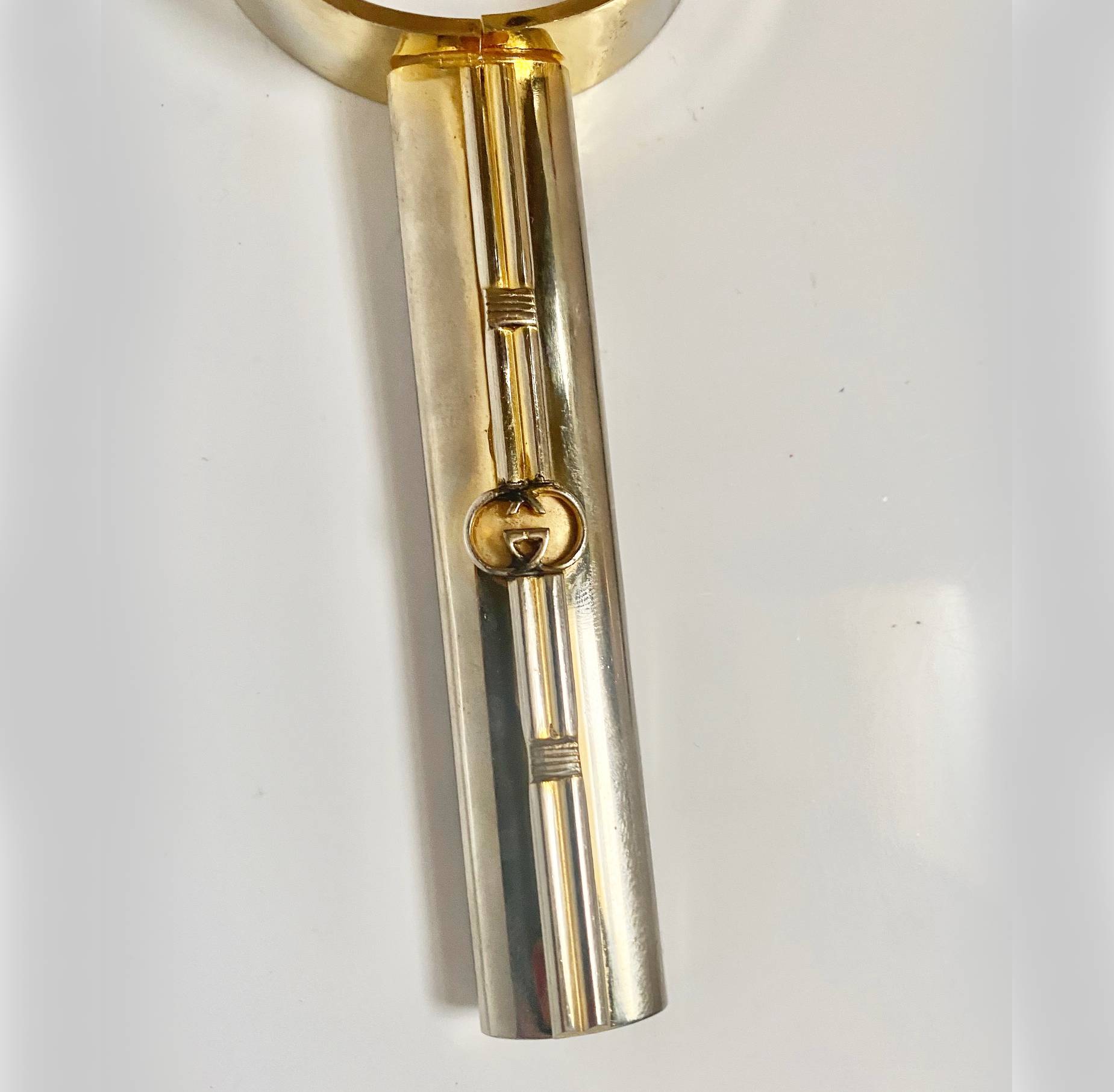 1980s Gucci Silver and Gold Tone Magnifying Glass - style - CHNGR