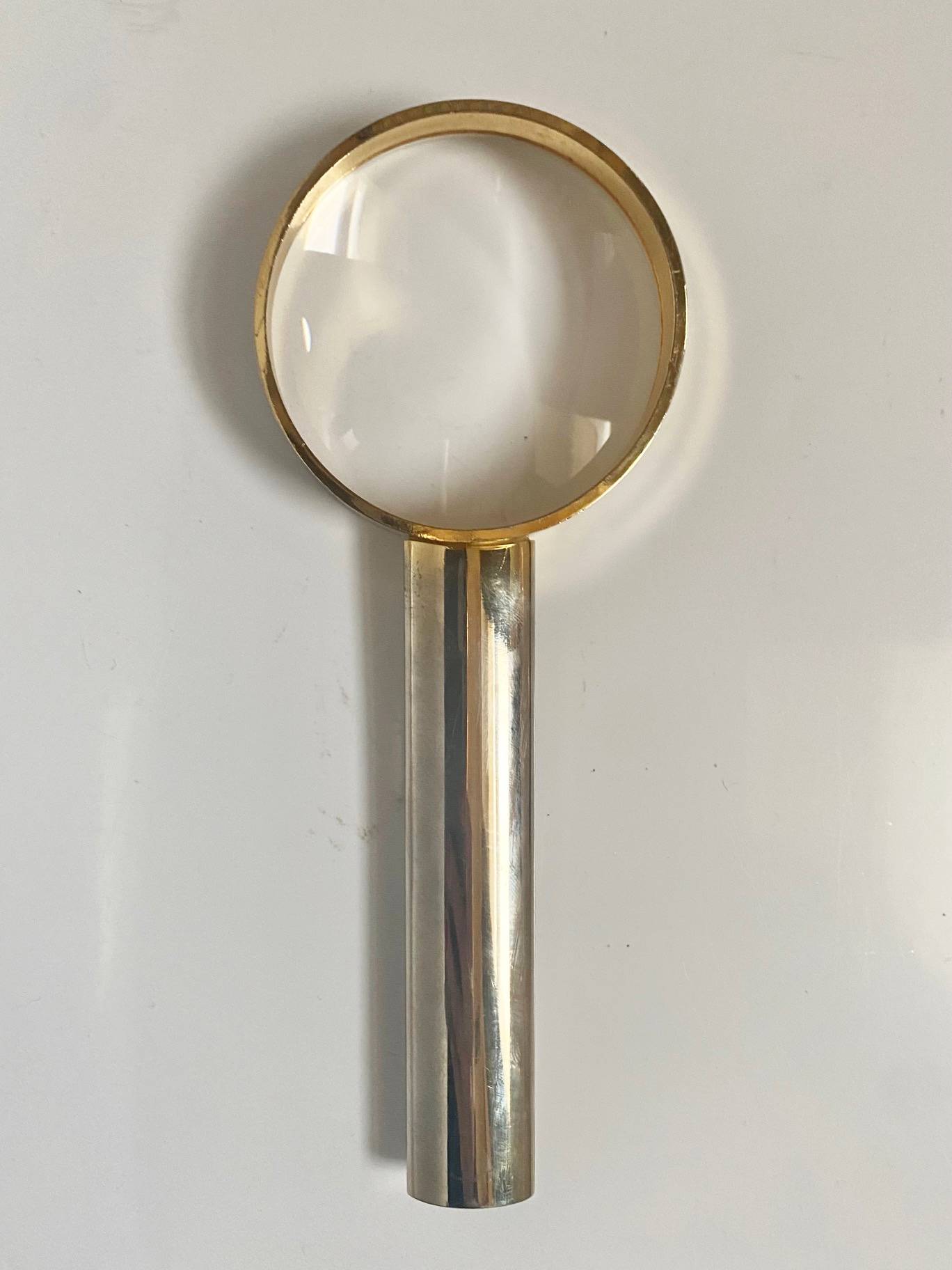 1980s Gucci Silver and Gold Tone Magnifying Glass - style - CHNGR