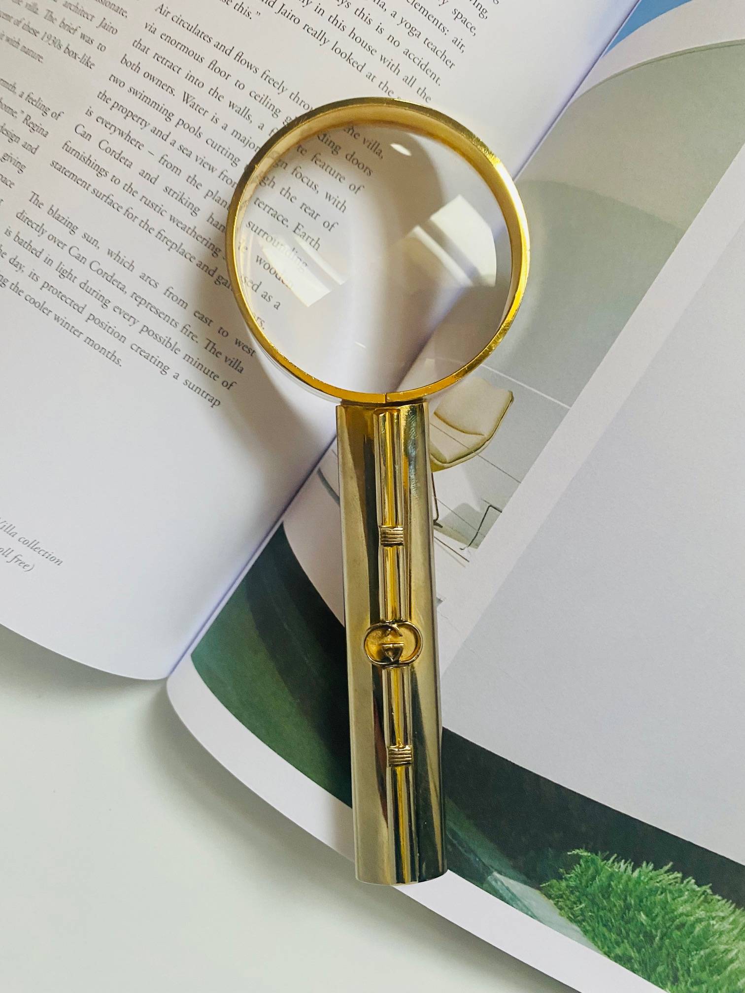 1980s Gucci Silver and Gold Tone Magnifying Glass - style - CHNGR