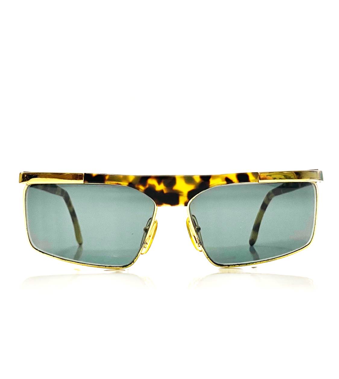 1990s Versace Gold Metal Tortoiseshell Medusa Gold Sunglasses - STYLE-CHNGR