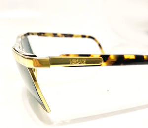 1990s Versace Gold Metal Tortoiseshell Sunglasses - style - CHNGR