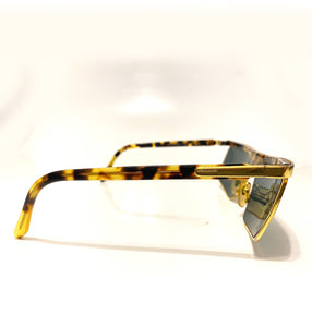 1990s Versace Gold Metal Tortoiseshell Sunglasses - style - CHNGR