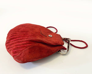 1980s Fendi Red Suede Metal Closure Pouch Bag - style - CHNGR