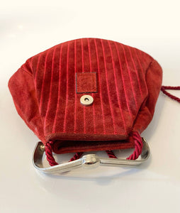 1980s Fendi Red Suede Metal Closure Pouch Bag - style - CHNGR