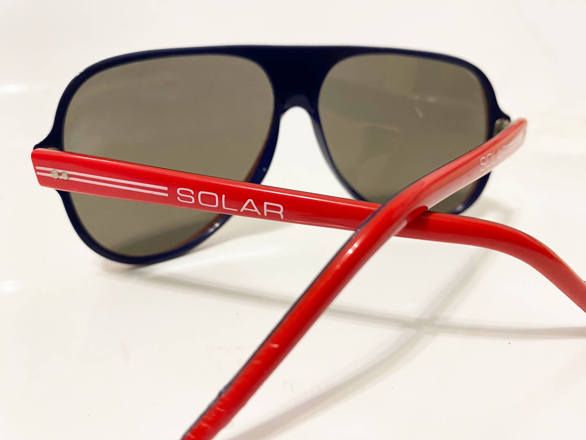 1980s Rossignol Solar Mirrored Blue Red White Sunglasses - STYLE - CHNGR