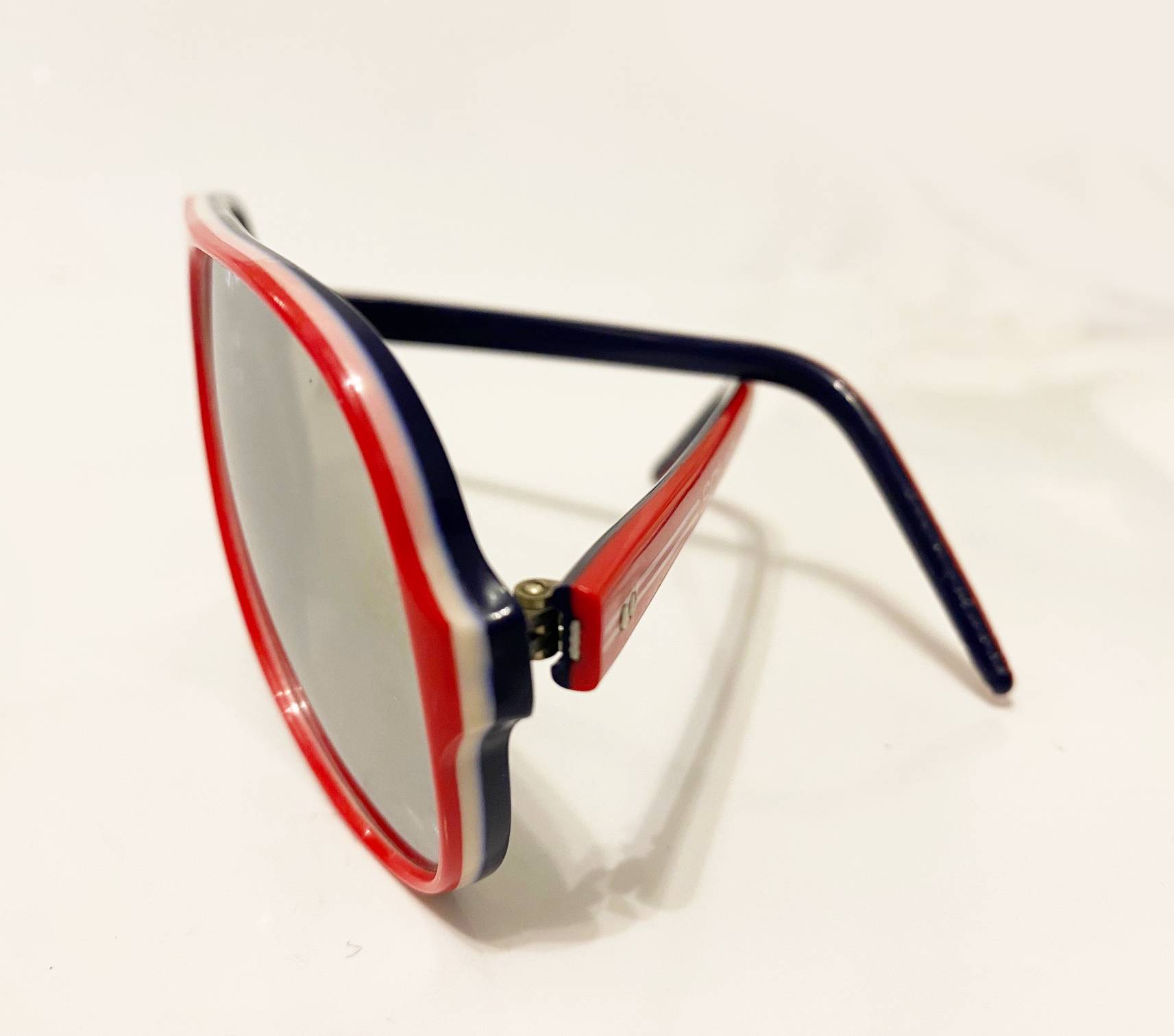 1980s Rossignol Solar Mirrored Blue Red White Sunglasses - STYLE - CHNGR