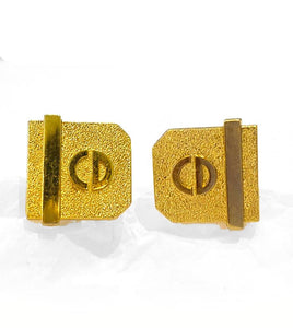 1980s Vintage Christian Dior Gold Metal Cufflinks - STYLE - CHNGR