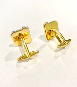 1980s Vintage Christian Dior Gold Metal Cufflinks - style - CHNGR