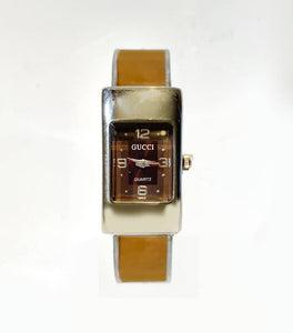 1990S GUCCI QUARTZ LACQUERED BANGLE WATCH - style - CHNGR