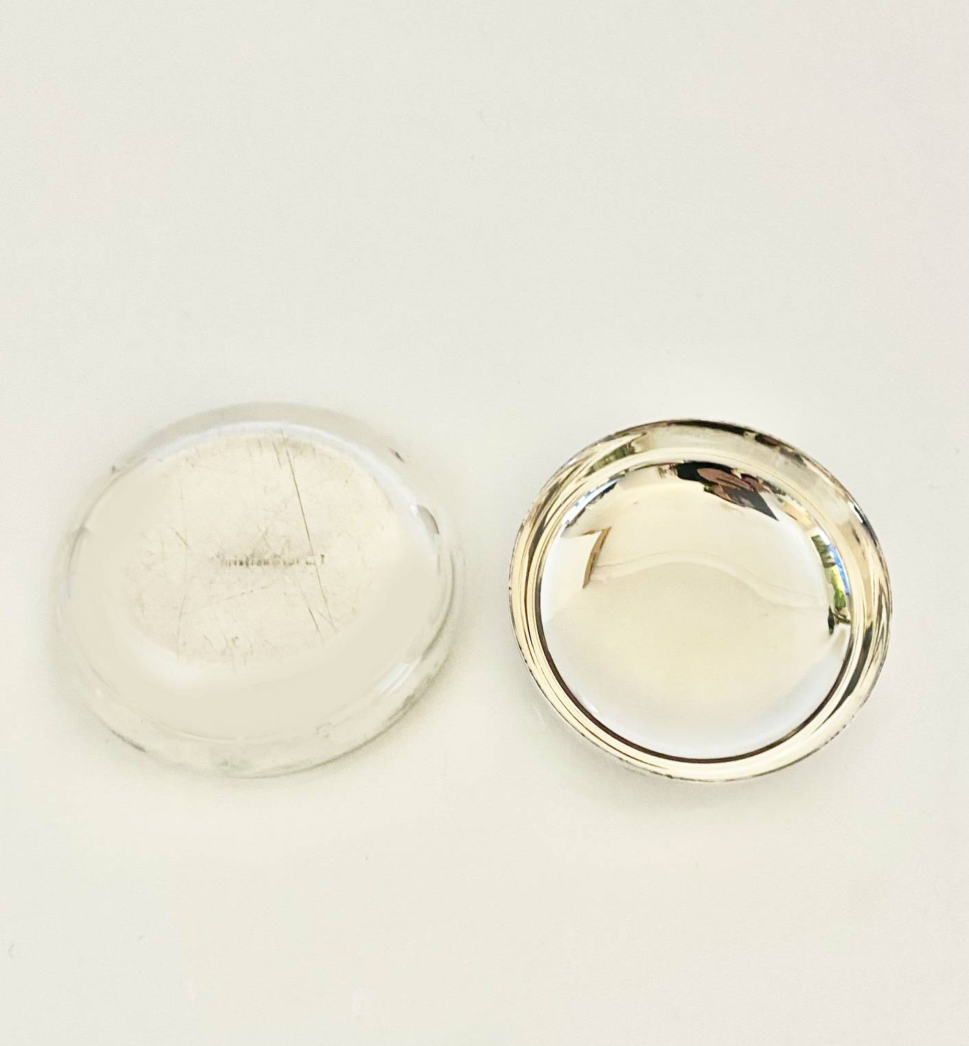 1980s Christian Dior Silver Bauble Trinket Pill Box - STYLE - CHNGR