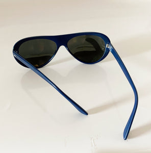 Late 1970S ROSSIGNOL MIRRORED NAVY BLUE SUNGLASSES - style - CHNGR