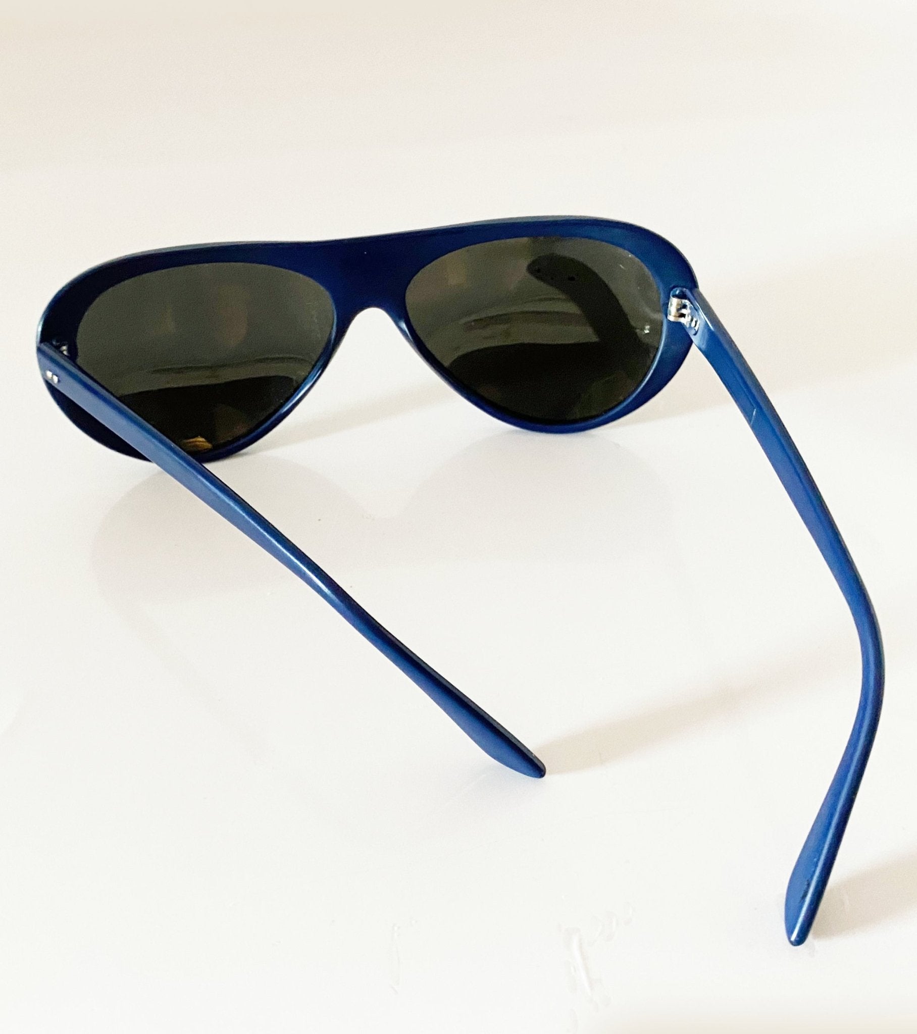 Late 1970S ROSSIGNOL MIRRORED NAVY BLUE SUNGLASSES - style - CHNGR