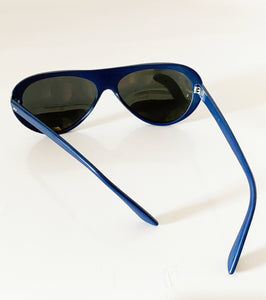 Late 1970S ROSSIGNOL MIRRORED NAVY BLUE SUNGLASSES - STYLE - CHNGR