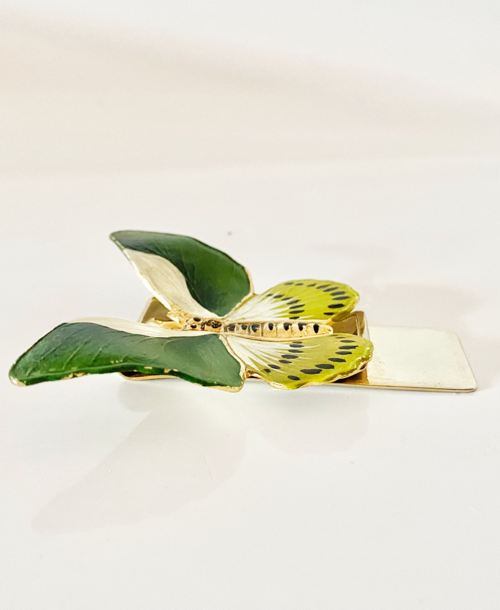 1980s  Christian Dior Enameled Butterfly Silver Clip Brooch - STYLE - CHNGR