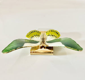 1980s Christian Dior Enameled Butterfly Silver Clip Brooch - style - CHNGR