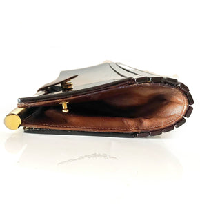 1970s Fendi Brown Envelope Bakelite Clutch Bag - style - CHNGR