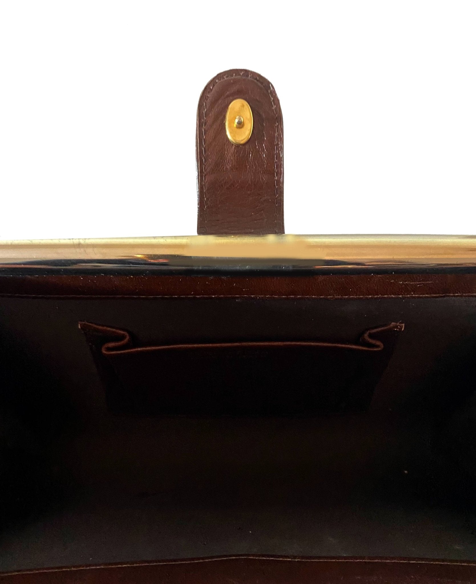 1970s Fendi Brown Envelope Bakelite Clutch Bag - style - CHNGR